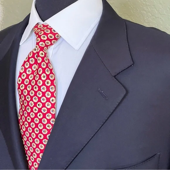 Canali Men's Blue Blazer Loro Piana Tasmanian 120 Wool, Size 62 (US52) - Picture 2 of 16